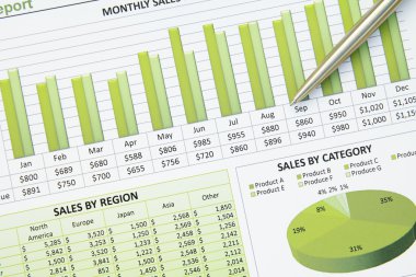 Green Business Financial Chart Graph clipart