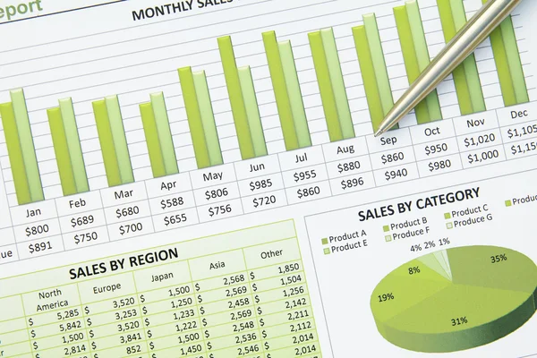 stock image Green Business Financial Chart Graph