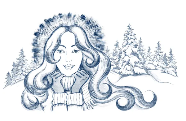 Mujer en ropa de invierno — Foto de Stock