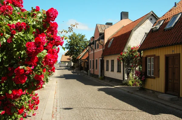 Gotland, Visby, scena di strada . Immagini Stock Royalty Free