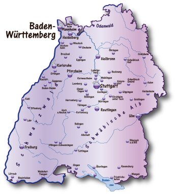 Baden-Württemberg in flieder