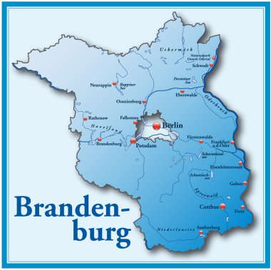 Brandenburg mit blauem Rahmen