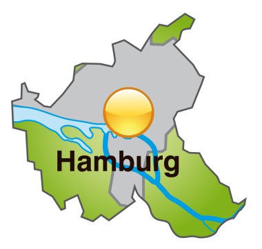 Hamburg in grün clipart