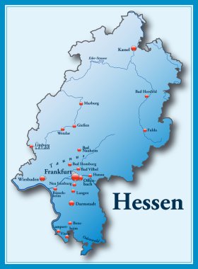 Hessen mit blauem Rahmen