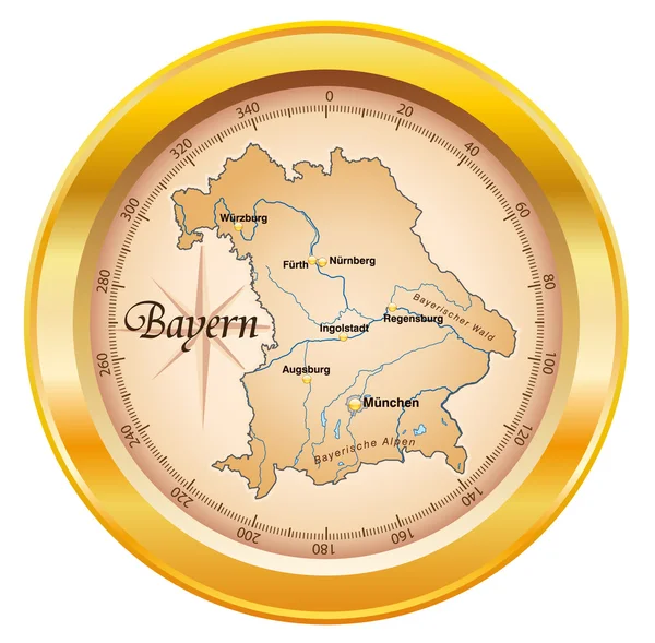 Bayern als Kompass en or — Image vectorielle