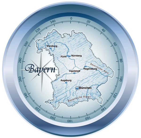 Bayern als kompass blau — Stok Vektör