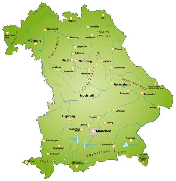 Bayern in grün — Stockvektor