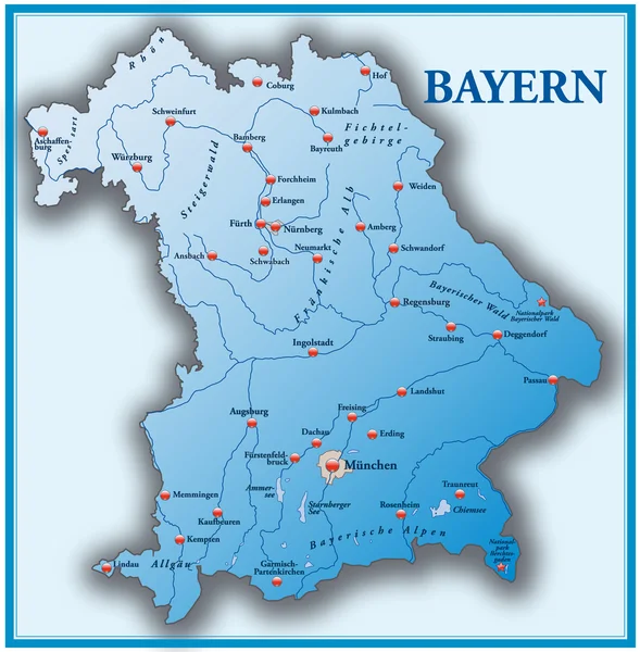Bayern mit blauem Rahmen — Stock Vector