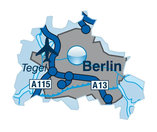 Berlin mit Autobahnen — Stock Vector