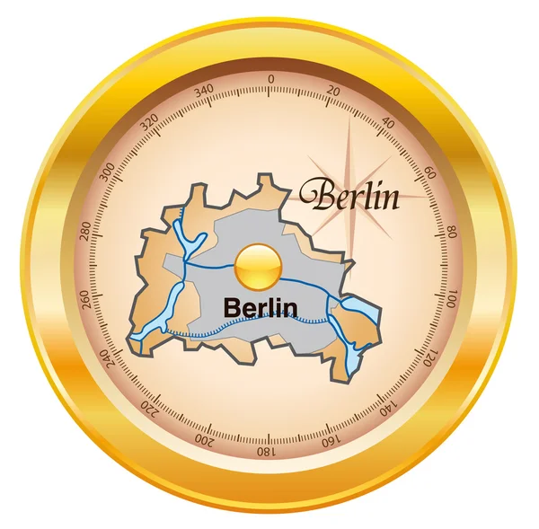 Berlin als kompass altın — Stok Vektör