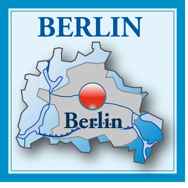 Berlim mit blauem Rahmen — Vetor de Stock