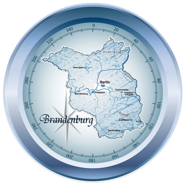 Brandebourg als Kompass in blau — Image vectorielle