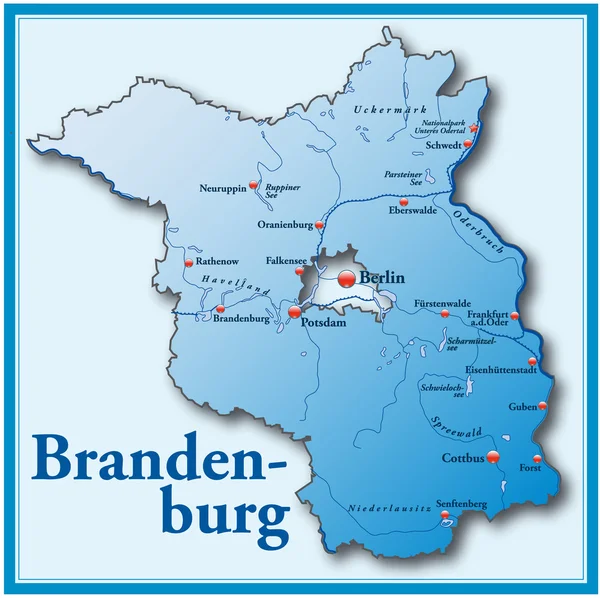 Brandenburg mit blauem Rahmen — Vector de stock