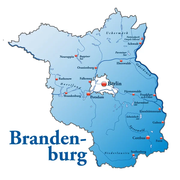 Brandenburgo en blau — Vector de stock