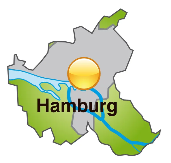 Hamburg in grün — Stockvector