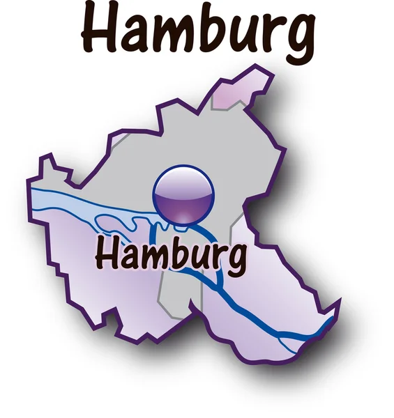 Hamburg in flieder — Stock Vector