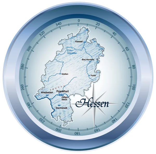 Kompass als Hessen dans blau — Image vectorielle