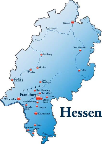 Hessen in blau — Stock Vector