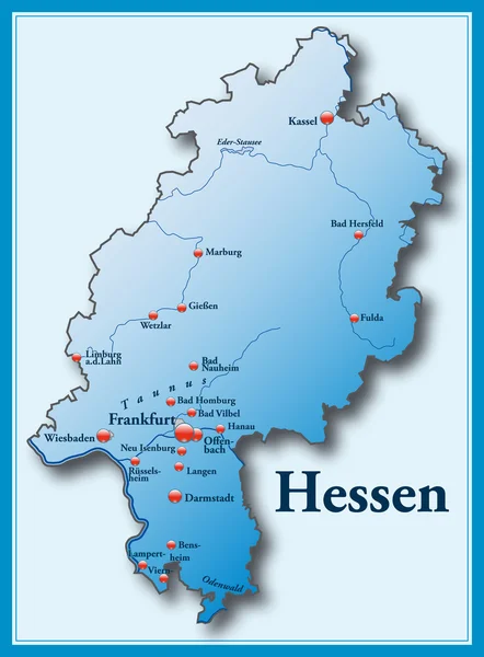 Hessen mit blauem Rahmen — Vettoriale Stock