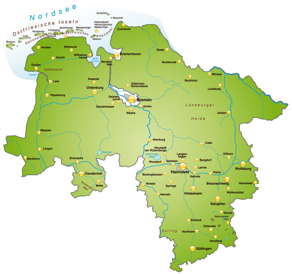 Niedersachsen in grün