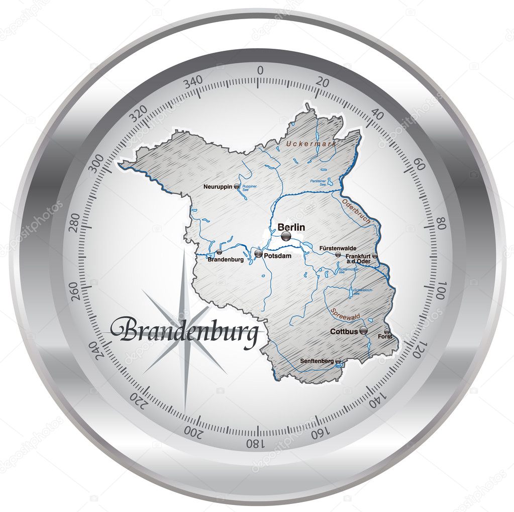 Brandenburg als Kompass in chrom