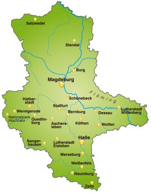 Sachsen-Anhalt in grün clipart