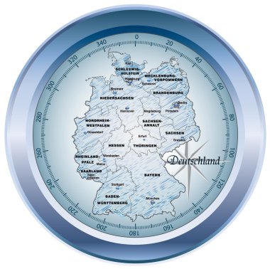 Deutschland Kompass blau