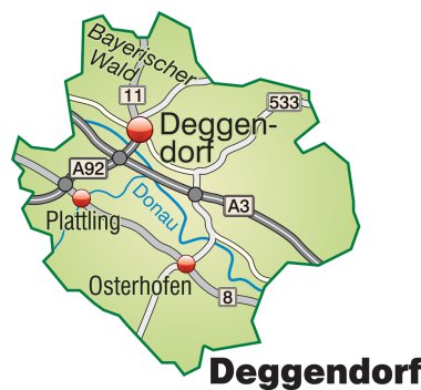 Deggendorf Inselkarte grün