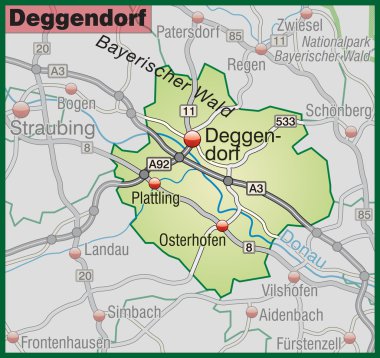 Deggendorf Umgebungskarte grün