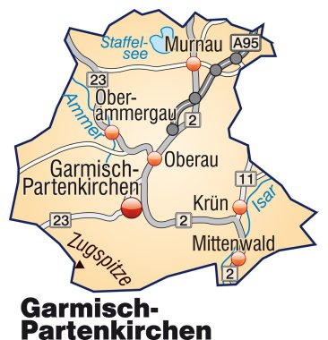 Garmisch-Partenkirchen inselkarte turuncu