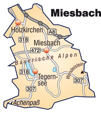 Miesbach inselkarte turuncu