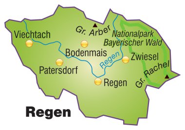 Regen Inselkarte Übersicht