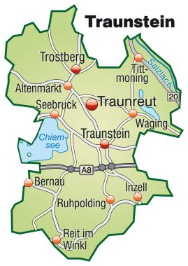 Traunstein Inselkarte grün