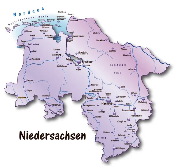 Niedersachsen i flieder — Stock vektor