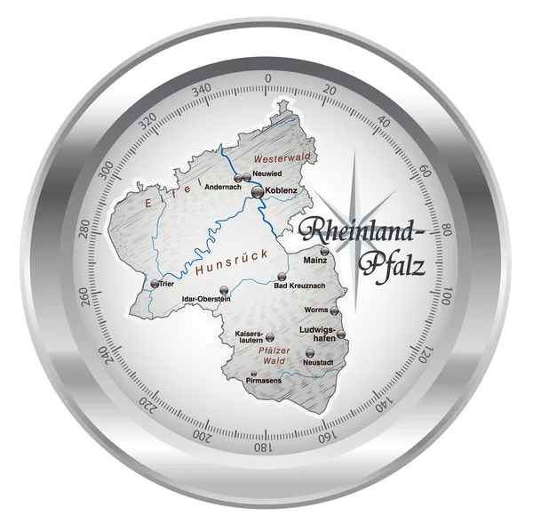 Kompass als Rheinland-pfalz en chrom — Image vectorielle