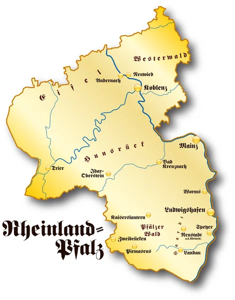 Rheinland-Pfalz en or — Image vectorielle