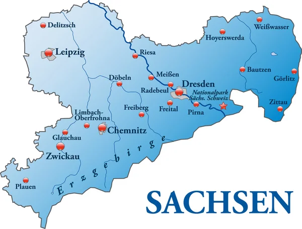 Sachsen à blau — Image vectorielle