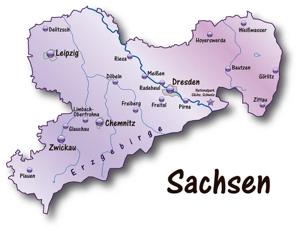 Sachsen w flieder — Wektor stockowy