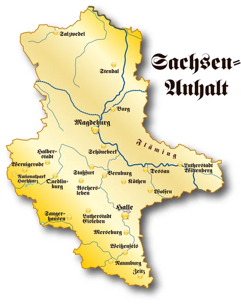 Sachsen-Anhalt en oro — Archivo Imágenes Vectoriales