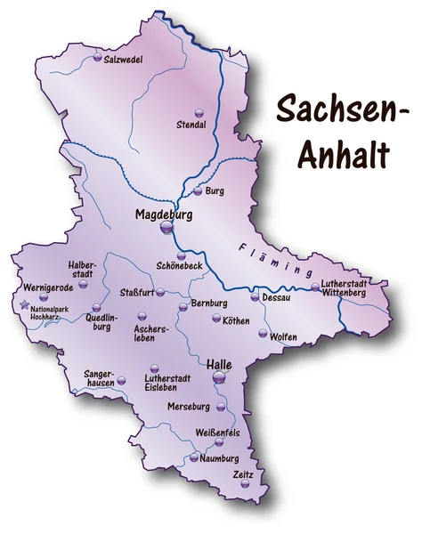 Sachsen-Anhalt in flieder — Stock Vector