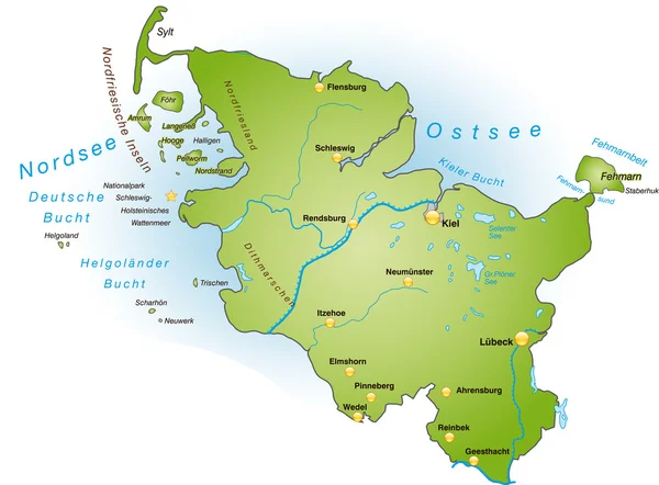 Schleswig-Holstein in grün — Wektor stockowy