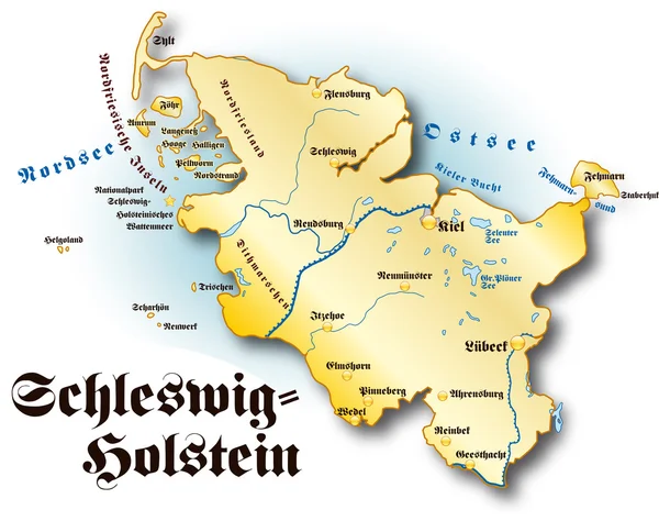Schleswig-Holstein em ouro — Vetor de Stock