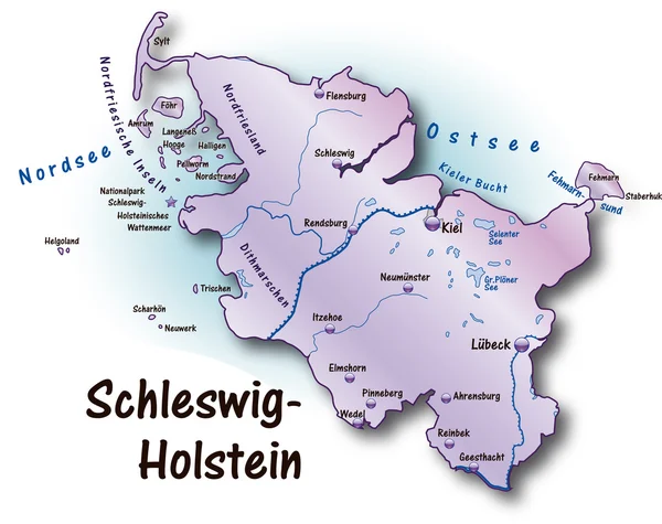 Schleswig-Holstein-Sonderburg-Augustenburg in flieder — Stockvektor