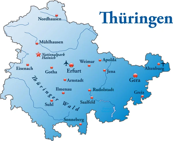 Thüringen en blau — Vector de stock