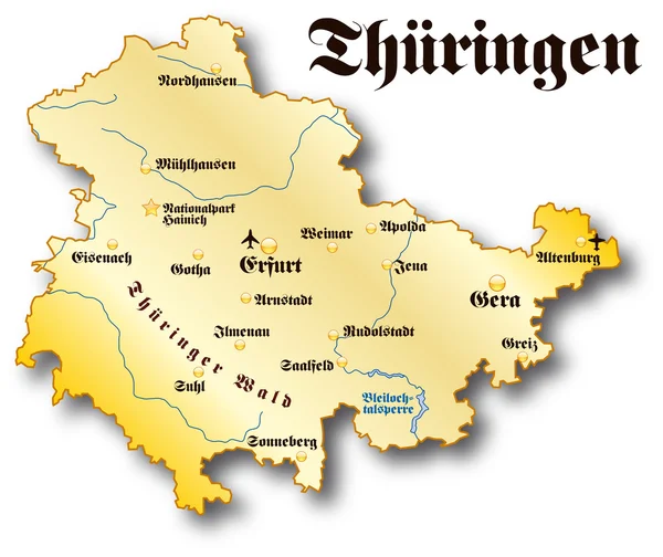 Thüringen in gold — ストックベクタ
