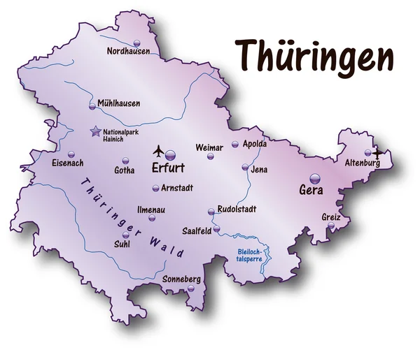 Thüringen in flieder — Stockový vektor