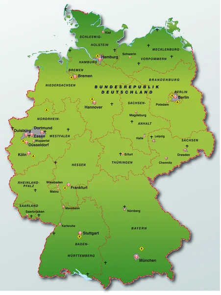 Deutschland in grün — Stok Vektör