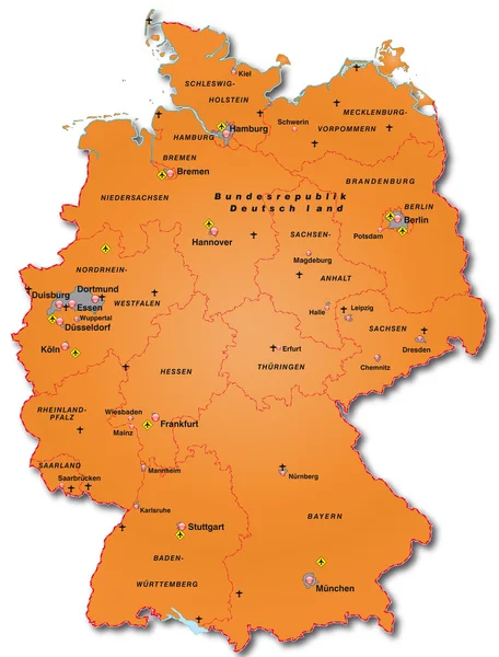 Deutschland i orange — Stock vektor