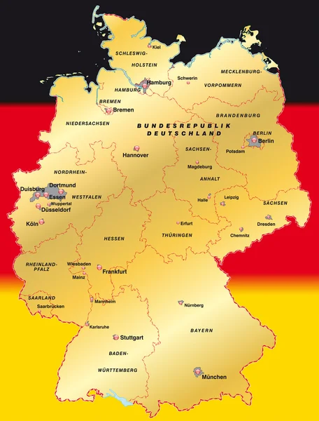 Deutschland di schwarz-rot-gold - Stok Vektor