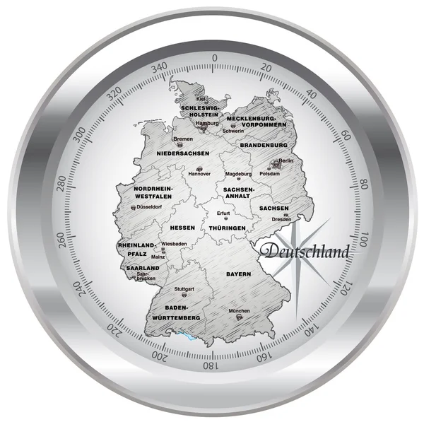 Deutschland kompass krom — Stok Vektör